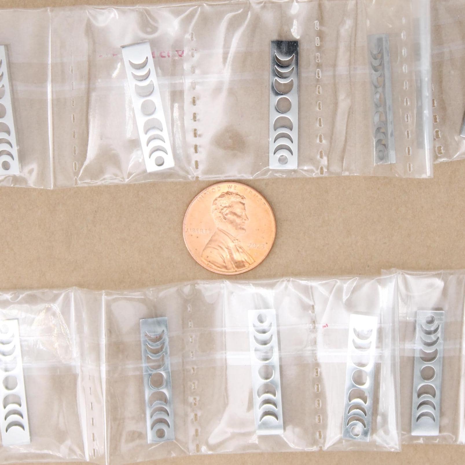 4 pc. Vertical Moon Phases Charm, Stainless Steel, 26mm x 6mm | MIS-387