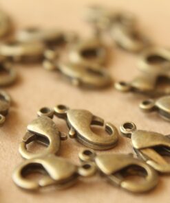 30 pc. Antiqued Brass Lobster Clasps, 7mm x 12mm | FI-149