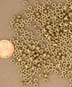 50 pc. Raw Brass Split Rondelle Beads, 4.5mm x 2.5mm | TMP-029