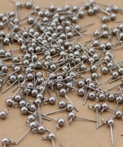 30 pc. Stainless Steel Ball End Earring Posts, 4mm Ball, 16mm long post | FI-151*