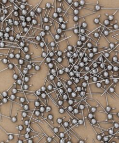 30 pc. Stainless Steel Ball End Earring Posts, 4mm Ball, 16mm long post | FI-151*