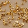 20 pc. Gold Plated Stainless Steel 6mm Ear Post Blank Cabochon Setting | MIS-152*