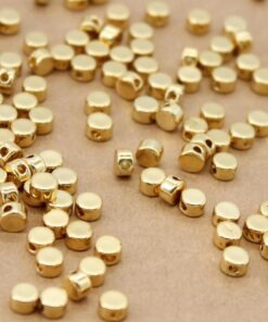 20 pc. Gold Plated Brass Circle Beads, 4mm x 2.5mm | TMP-031