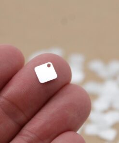 20 pc. Sterling Silver Plated Rhombus Charms, 8.5mm x 8.5mm | TMP-032