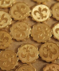 8 pc. Fleur de Lis Stampings: 12mm diameter - made in USA | RB-104