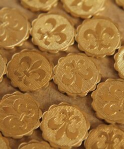 8 pc. Fleur de Lis Stampings: 12mm diameter - made in USA | RB-104