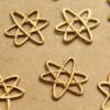 4 pc. Raw Brass Electrons Stampings: 16mm by 14mm - made in USA | RB-847