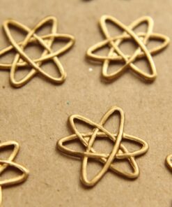 4 pc. Raw Brass Electrons Stampings: 16mm by 14mm - made in USA | RB-847
