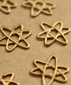 4 pc. Raw Brass Electrons Stampings: 16mm by 14mm - made in USA | RB-847