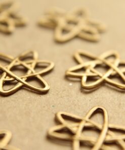 4 pc. Raw Brass Electrons Stampings: 16mm by 14mm - made in USA | RB-847