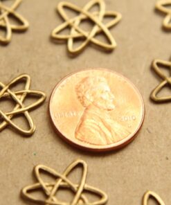 4 pc. Raw Brass Electrons Stampings: 16mm by 14mm - made in USA | RB-847