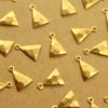 8 pc. Raw Brass Hammered Triangle Charms: 12mm by 9mm - made in USA | RB-1374