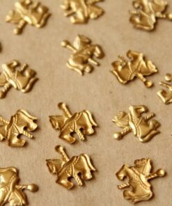 16 pc. Tiny Raw Brass Carousel Horse Stampings: 10.5mm by 11.5mm - made in USA | RB-722