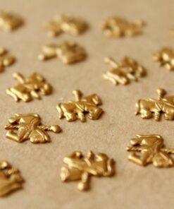 16 pc. Tiny Raw Brass Carousel Horse Stampings: 10.5mm by 11.5mm - made in USA | RB-722