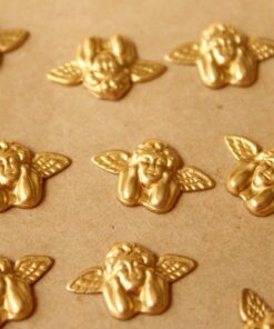 14 pc. Raw Brass Cherub / Angel Stampings: 17mm by 11mm - made in USA | RB-759