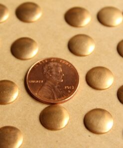 16 pc. Raw Brass Domed Circles: 10mm in diameter - made in USA | RB-768