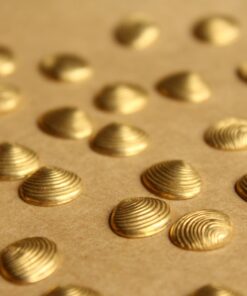 14 pc. Tiny Raw Brass Clam Shells: 10mm by 8.5mm - made in USA | RB-781