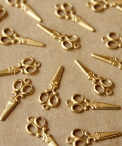 16 pc. Raw Brass Scissors Charms, 20mm by 8mm - made in USA | RB-718