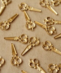 16 pc. Raw Brass Scissors Charms, 20mm by 8mm - made in USA | RB-718