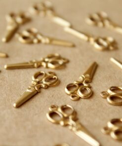 16 pc. Raw Brass Scissors Charms, 20mm by 8mm - made in USA | RB-718