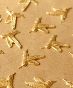 10 pc. Raw Brass Hummingbird Stampings: 19mm by 14mm - made in USA | RB-750