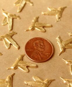 10 pc. Raw Brass Hummingbird Stampings: 19mm by 14mm - made in USA | RB-750
