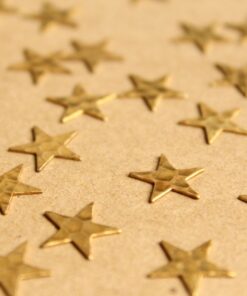 12 pc. Raw Brass Hammered Stars: 12.5mm by 12.5mm - made in USA | RB-1005