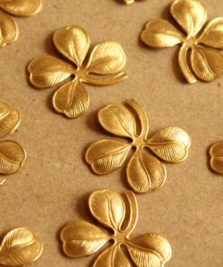 1 pc. Large Raw Brass Four Leaf Clovers: 25mm by 24mm - made in USA | RB-1006