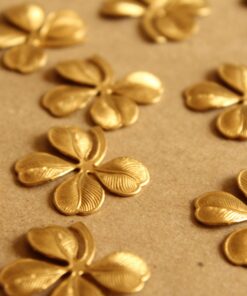 1 pc. Large Raw Brass Four Leaf Clovers: 25mm by 24mm - made in USA | RB-1006