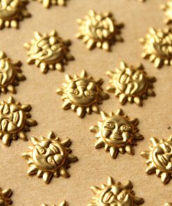 18 pc. Tiny Raw Brass Suns, 11mm in diameter - made in USA | RB-715