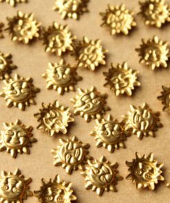 18 pc. Tiny Raw Brass Suns, 11mm in diameter - made in USA | RB-715