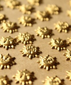 18 pc. Tiny Raw Brass Suns, 11mm in diameter - made in USA | RB-715