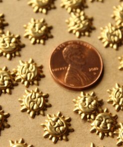 18 pc. Tiny Raw Brass Suns, 11mm in diameter - made in USA | RB-715