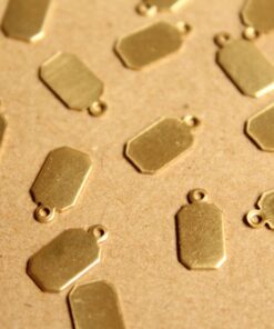 20 pc. Small Raw Brass Stamping Tags: 11mm by 6mm - made in USA | RB-913