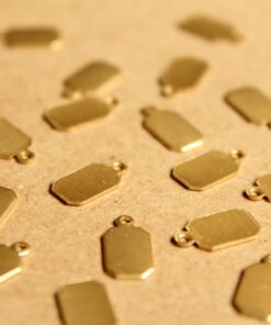 20 pc. Small Raw Brass Stamping Tags: 11mm by 6mm - made in USA | RB-913