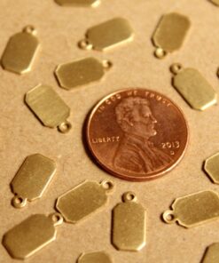 20 pc. Small Raw Brass Stamping Tags: 11mm by 6mm - made in USA | RB-913
