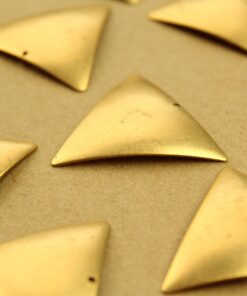 4 pc. Raw Brass Domed Inverted Equilateral Triangle Charms: 36mm by 32mm - made in USA | RB-1367