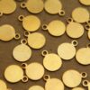 20 pc. Raw Brass Circle Tags: 10mm by 8mm - made in USA * Also available in 100 piece * | RB-109