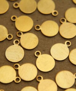 20 pc. Raw Brass Circle Tags: 10mm by 8mm - made in USA * Also available in 100 piece * | RB-109