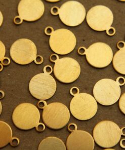 20 pc. Raw Brass Circle Tags: 10mm by 8mm - made in USA * Also available in 100 piece * | RB-109