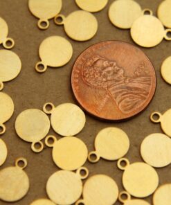 20 pc. Raw Brass Circle Tags: 10mm by 8mm - made in USA * Also available in 100 piece * | RB-109
