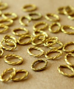 50 pc. Raw Brass Twisted Oval Open Linking Rings, 8.5mm by 6mm | FI-082*