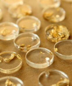 12 pc. Resin with Gold Foil Charms, 13.5mm in diameter | MIS-395