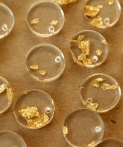 12 pc. Resin with Gold Foil Charms, 13.5mm in diameter | MIS-395