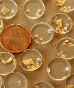 12 pc. Resin with Gold Foil Charms, 13.5mm in diameter | MIS-395