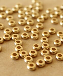 30 pc. Raw Brass Round Saucer Spacer Beads, 4mm in diameter | FI-620