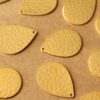 4 pc. Gold Plated Brass Hammered Teardrops: 23mm by 17mm - made in USA | GLD-218