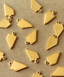 6 pc. Gold Plated Brass Nevada State Charms / Blanks: 7mm by 14mm - made in USA | GLD-224