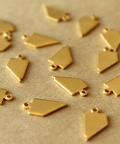 6 pc. Gold Plated Brass Nevada State Charms / Blanks: 7mm by 14mm - made in USA | GLD-224