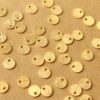 20 pc. 24K Gold Plated Brass Tiny Brushed Circle Charms, 6mm diameter | FI-227*